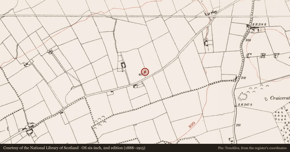 Ordnance Survey six-inch map, 2nd edition (1888–1915) covering the location of Cairn - burial cairn, Stalleen, County Meath, with a pin at the register's coordinates