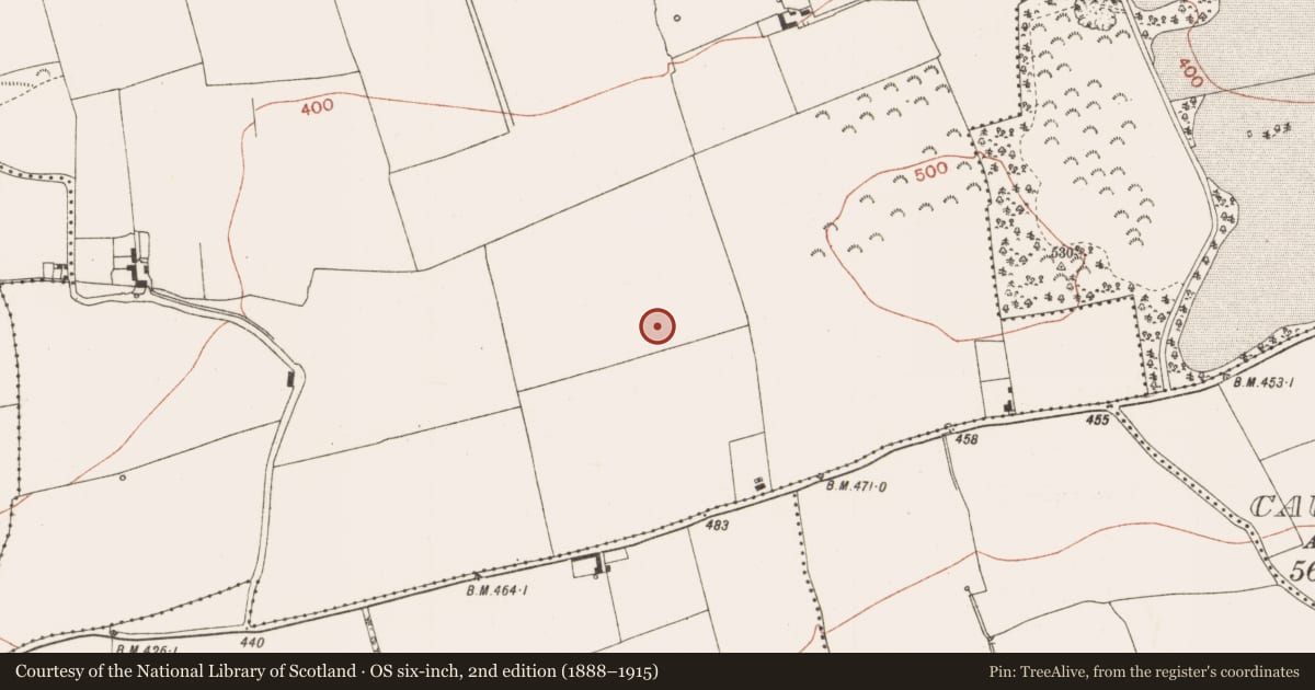 Ordnance Survey six-inch map, 2nd edition (1888–1915) covering the location of Ring-ditch, Bellewstown, County Meath, with a pin at the register's coordinates