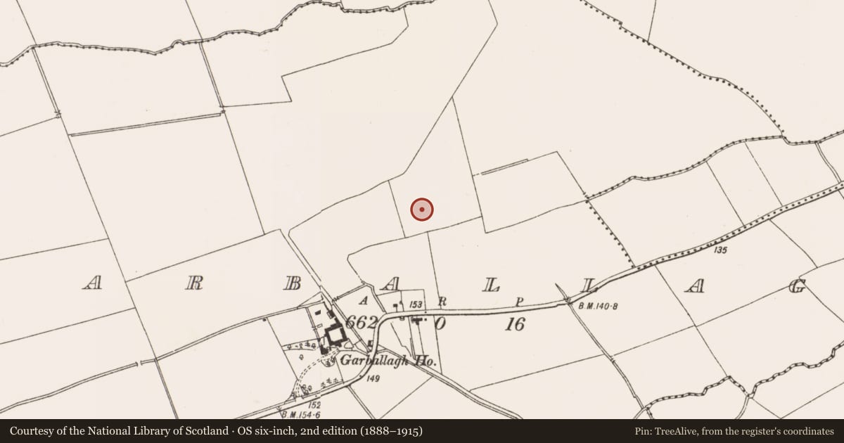 Ordnance Survey six-inch map, 2nd edition (1888–1915) covering the location of Ringfort - rath, Garballagh, County Meath, with a pin at the register's coordinates