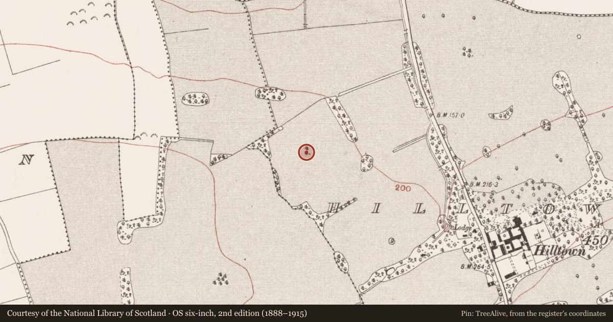 Ordnance Survey six-inch map, 2nd edition (1888–1915) covering the location of Ring-ditch, Hilltown Great, County Meath, with a pin at the register's coordinates