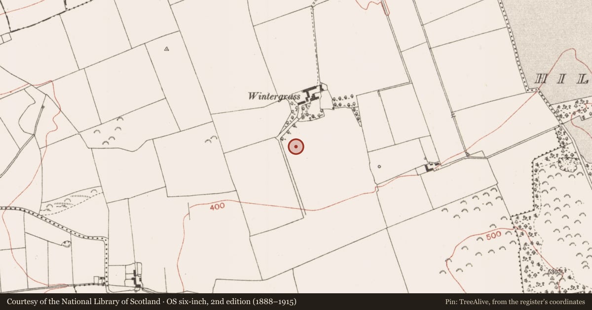 Ordnance Survey six-inch map, 2nd edition (1888–1915) covering the location of Enclosure, Bellewstown, County Meath, with a pin at the register's coordinates