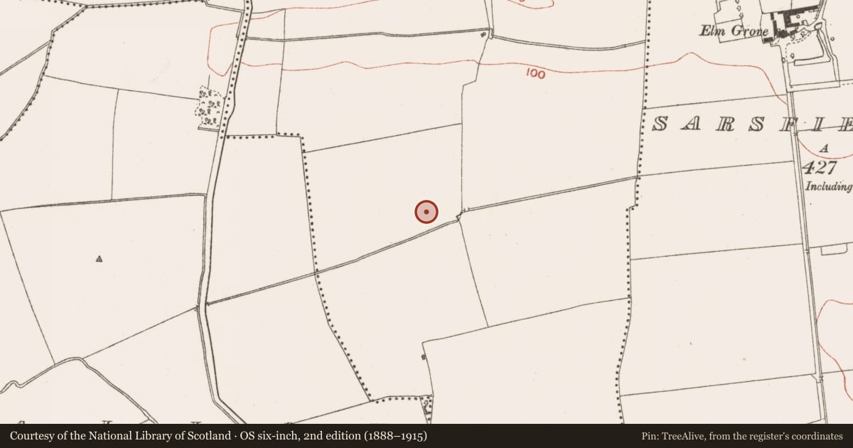 Ordnance Survey six-inch map, 2nd edition (1888–1915) covering the location of Fulacht fia, Claristown, County Meath, with a pin at the register's coordinates