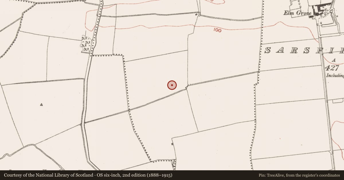 Ordnance Survey six-inch map, 2nd edition (1888–1915) covering the location of Fulacht fia, Claristown, County Meath, with a pin at the register's coordinates