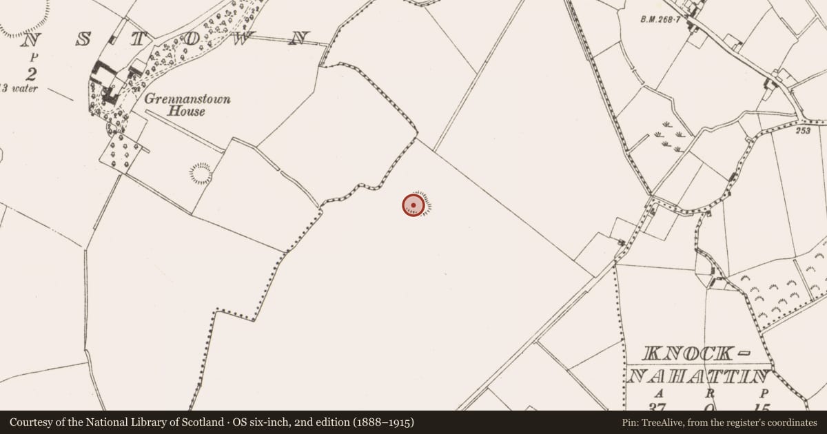 Ordnance Survey six-inch map, 2nd edition (1888–1915) covering the location of Ringfort - rath, Pluckstown, County Meath, with a pin at the register's coordinates