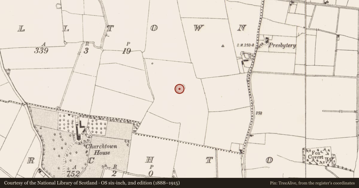 Ordnance Survey six-inch map, 2nd edition (1888–1915) covering the location of Ringfort - rath, Halltown, County Meath, with a pin at the register's coordinates