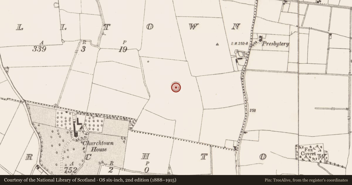 Ordnance Survey six-inch map, 2nd edition (1888–1915) covering the location of House - indeterminate date, Halltown, County Meath, with a pin at the register's coordinates