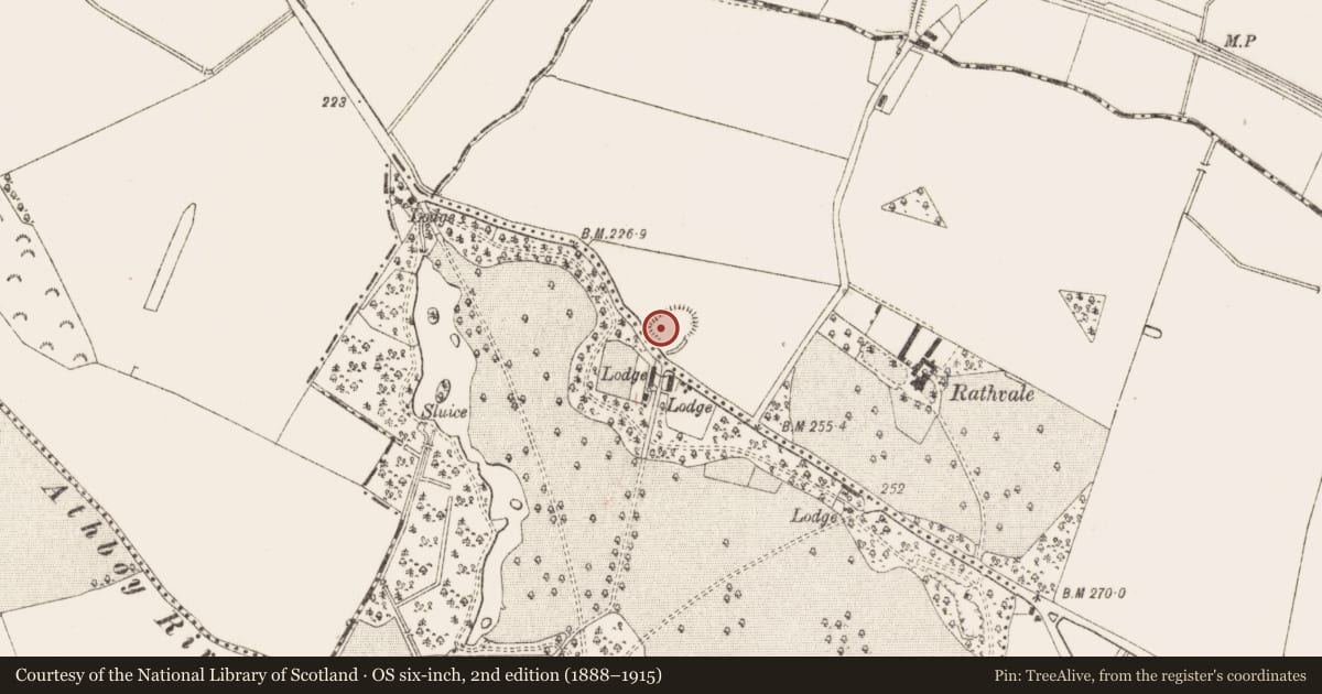 Ordnance Survey six-inch map, 2nd edition (1888–1915) covering the location of Ringfort - rath, Tulach Chonóg, County Meath, with a pin at the register's coordinates
