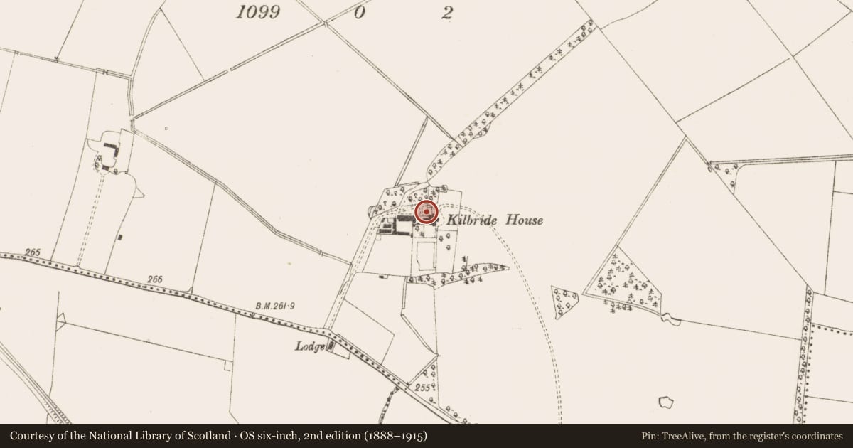 Ordnance Survey six-inch map, 2nd edition (1888–1915) covering the location of House - 17th century, Cill Bhríde, County Meath, with a pin at the register's coordinates