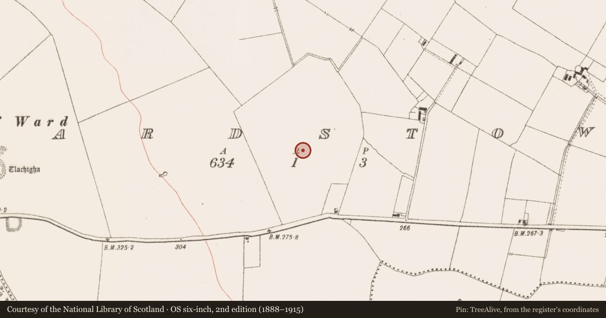 Ordnance Survey six-inch map, 2nd edition (1888–1915) covering the location of Settlement cluster, Tlachta, County Meath, with a pin at the register's coordinates