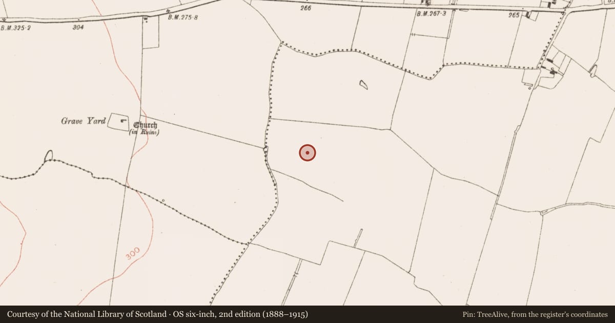 Ordnance Survey six-inch map, 2nd edition (1888–1915) covering the location of Mound, Ráth Chairn, County Meath, with a pin at the register's coordinates