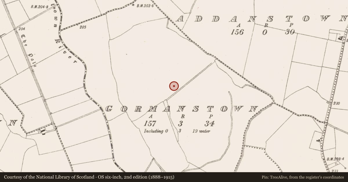Ordnance Survey six-inch map, 2nd edition (1888–1915) covering the location of Enclosure, Gormanstown, County Meath, with a pin at the register's coordinates