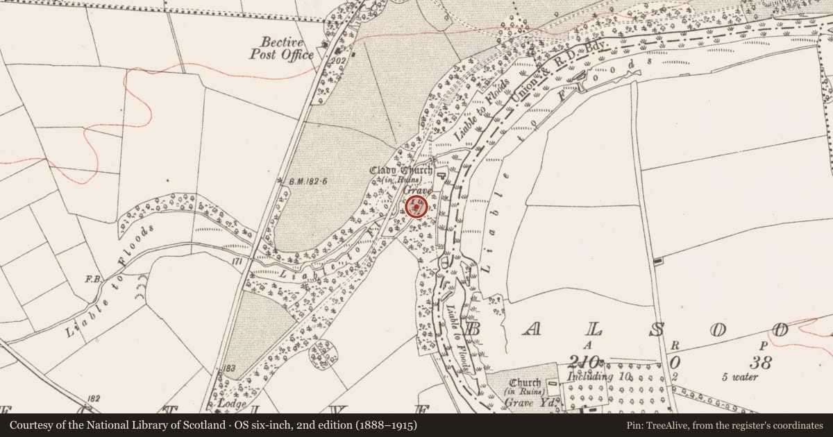 Ordnance Survey six-inch map, 2nd edition (1888–1915) covering the location of Souterrain, Bective, County Meath, with a pin at the register's coordinates