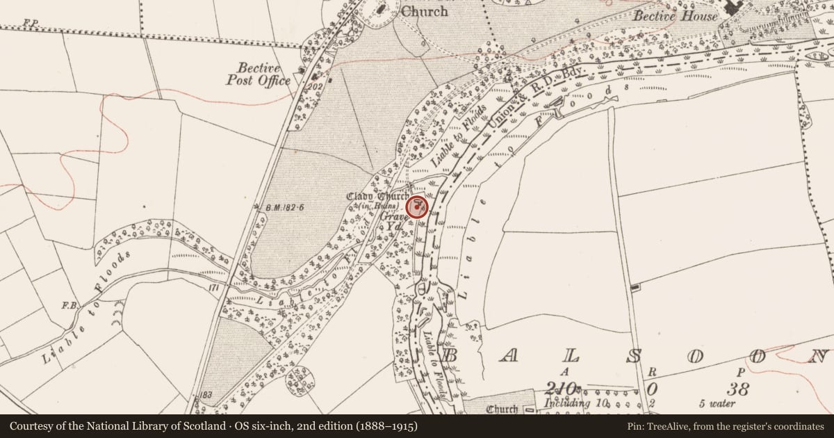 Ordnance Survey six-inch map, 2nd edition (1888–1915) covering the location of Architectural feature, Bective, County Meath, with a pin at the register's coordinates