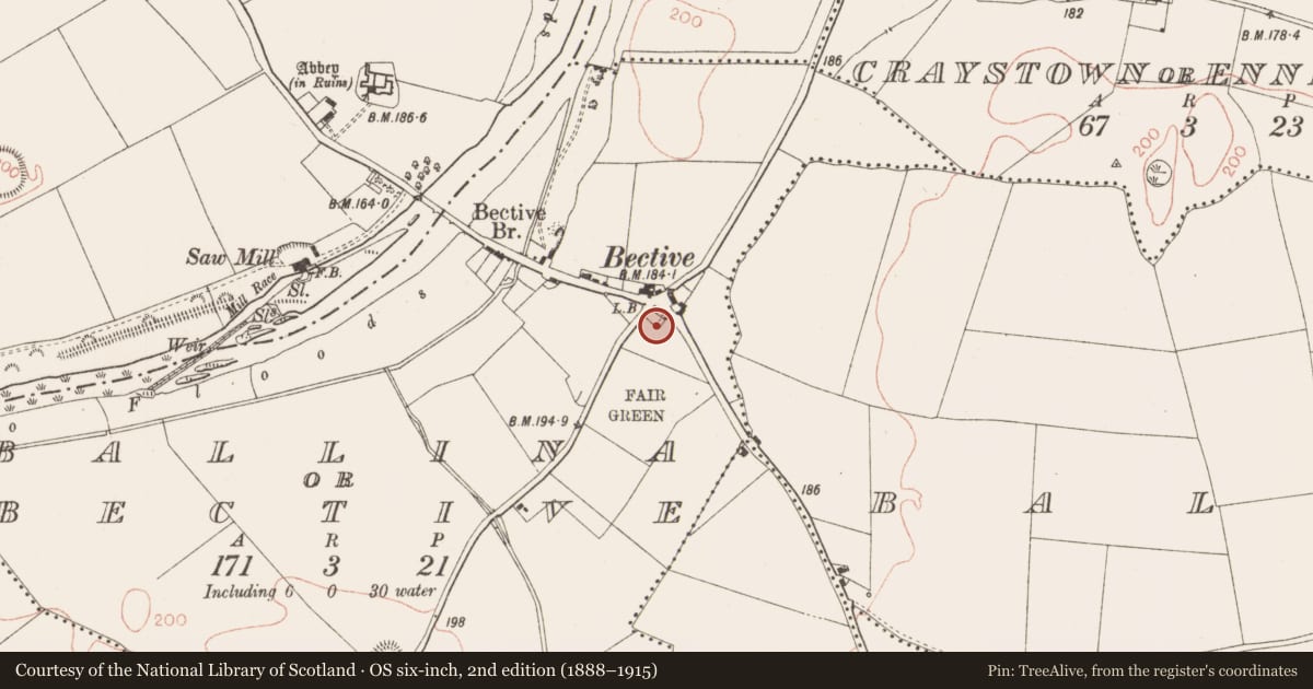 Ordnance Survey six-inch map, 2nd edition (1888–1915) covering the location of House - 16th/17th century, Ballina Or Bective, County Meath, with a pin at the register's coordinates