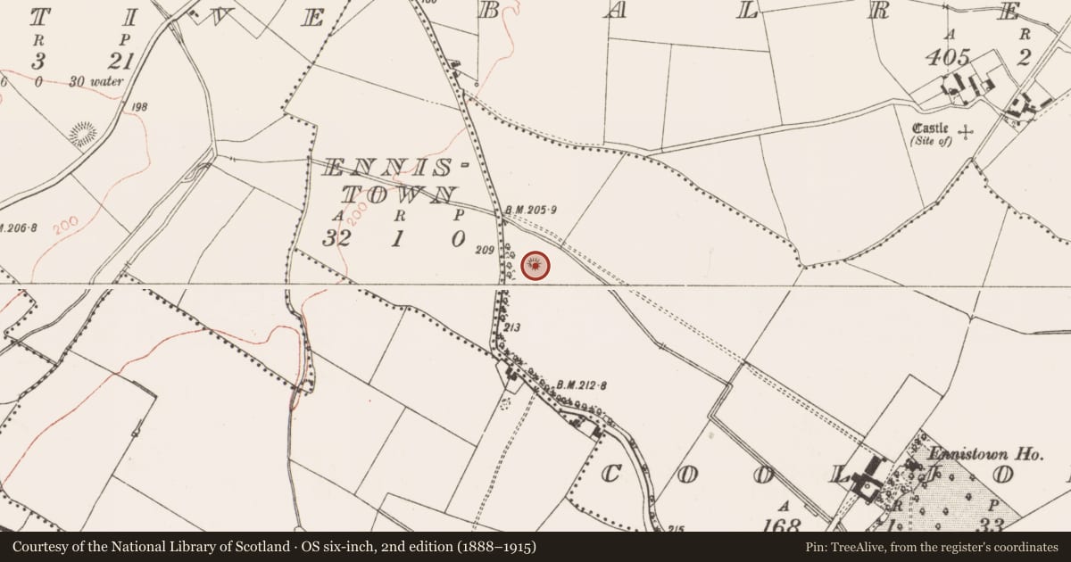 Ordnance Survey six-inch map, 2nd edition (1888–1915) covering the location of Mound, Cooljohn, County Meath, with a pin at the register's coordinates
