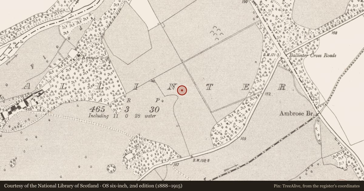 Ordnance Survey six-inch map, 2nd edition (1888–1915) covering the location of Enclosure, Ballinter, County Meath, with a pin at the register's coordinates