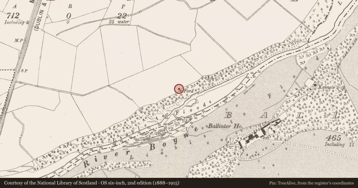 Ordnance Survey six-inch map, 2nd edition (1888–1915) covering the location of Souterrain, Grange, County Meath, with a pin at the register's coordinates