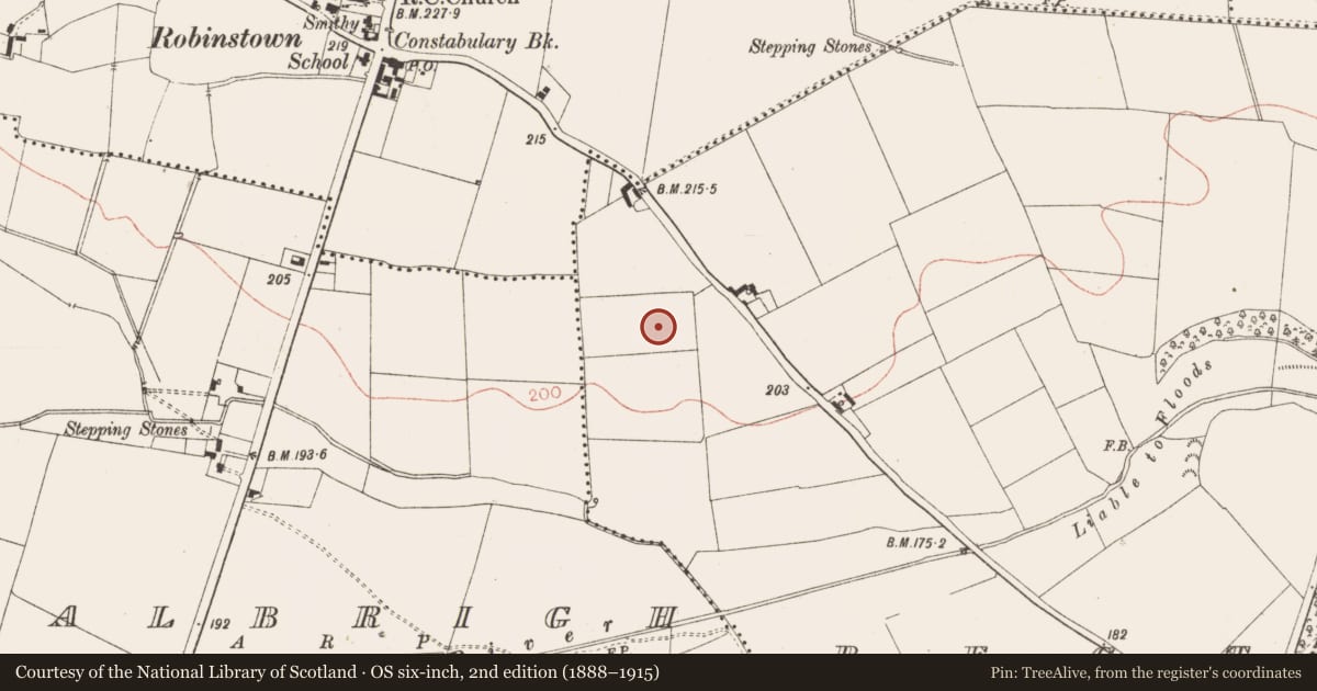 Ordnance Survey six-inch map, 2nd edition (1888–1915) covering the location of Enclosure, Bective, County Meath, with a pin at the register's coordinates