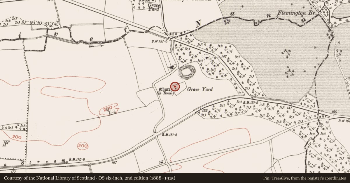 Ordnance Survey six-inch map, 2nd edition (1888–1915) covering the location of Font, Danestown, County Meath, with a pin at the register's coordinates