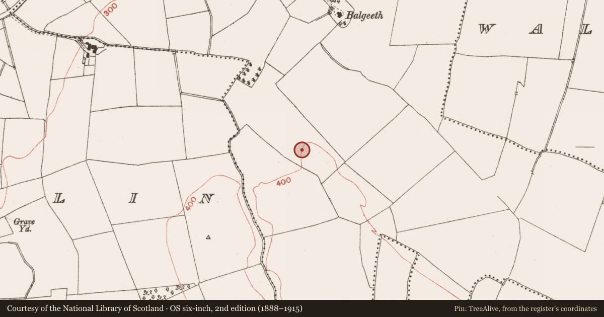 Ordnance Survey six-inch map, 2nd edition (1888–1915) covering the location of Field system, Monktown, County Meath, with a pin at the register's coordinates