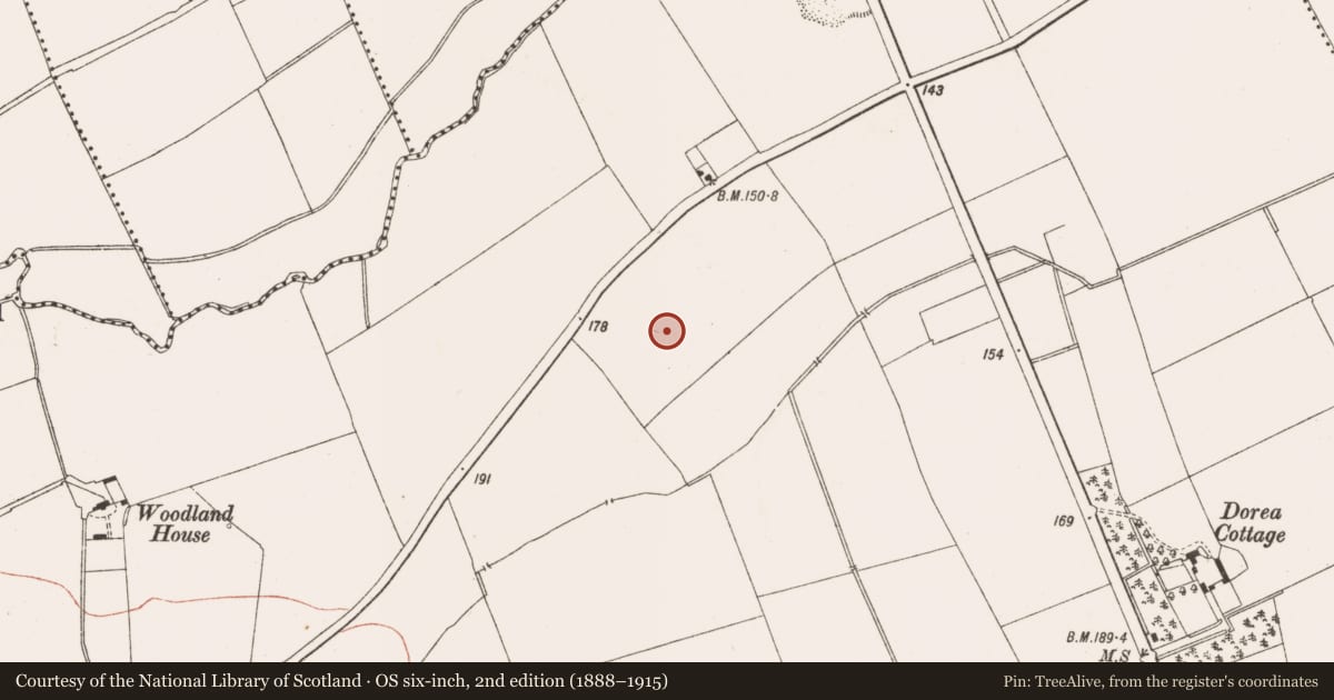 Ordnance Survey six-inch map, 2nd edition (1888–1915) covering the location of Enclosure, Rathfeigh, County Meath, with a pin at the register's coordinates