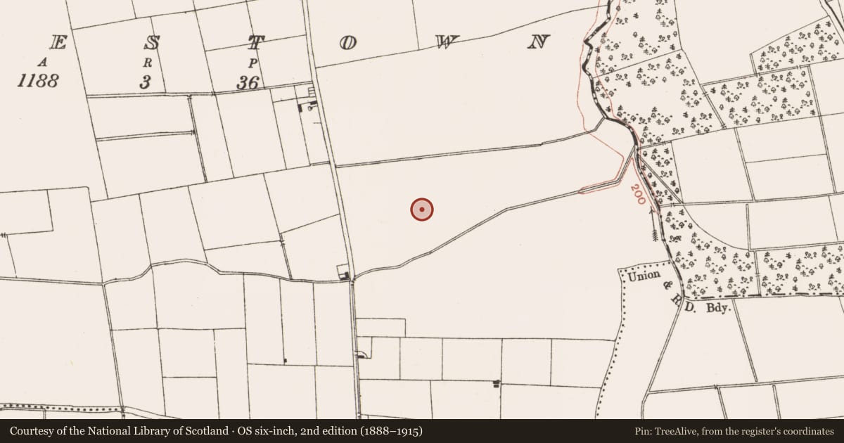 Ordnance Survey six-inch map, 2nd edition (1888–1915) covering the location of Enclosure, Danestown, County Meath, with a pin at the register's coordinates
