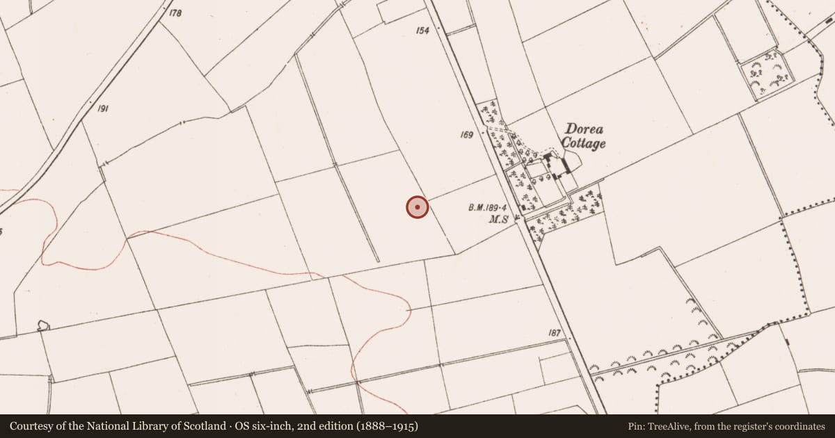 Ordnance Survey six-inch map, 2nd edition (1888–1915) covering the location of Ring-ditch, Rathfeigh, County Meath, with a pin at the register's coordinates