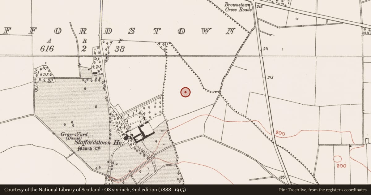 Ordnance Survey six-inch map, 2nd edition (1888–1915) covering the location of Ringfort - rath, Monktown, County Meath, with a pin at the register's coordinates