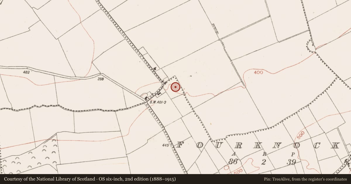 Ordnance Survey six-inch map, 2nd edition (1888–1915) covering the location of Embanked enclosure, County Meath, with a pin at the register's coordinates