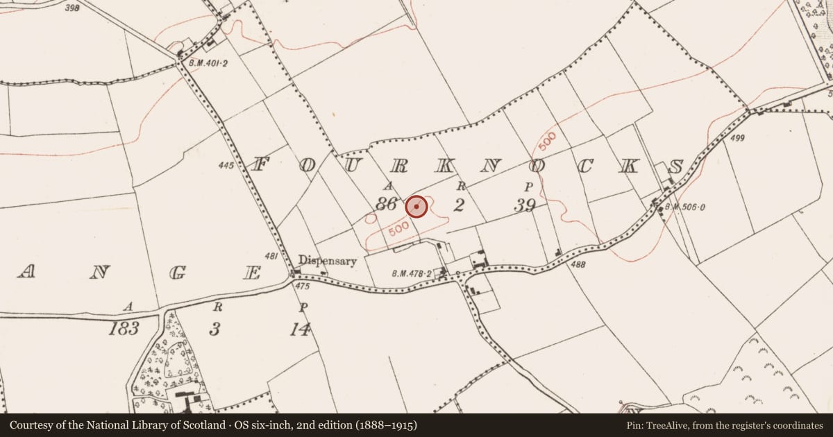Ordnance Survey six-inch map, 2nd edition (1888–1915) covering the location of Barrow - unclassified, Fourknocks, County Meath, with a pin at the register's coordinates