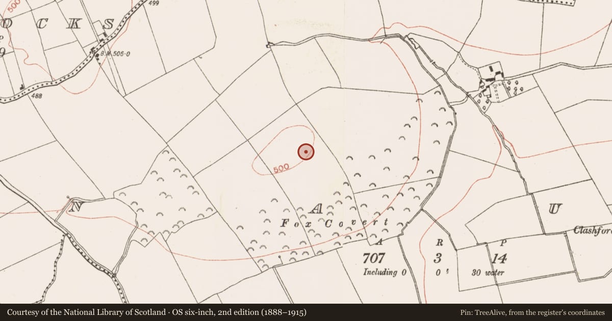 Ordnance Survey six-inch map, 2nd edition (1888–1915) covering the location of Mound, Naul, County Meath, with a pin at the register's coordinates