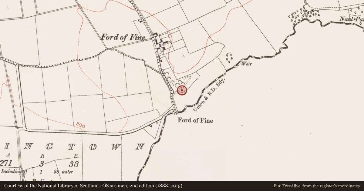 Ordnance Survey six-inch map, 2nd edition (1888–1915) covering the location of Mound, Naul, County Meath, with a pin at the register's coordinates