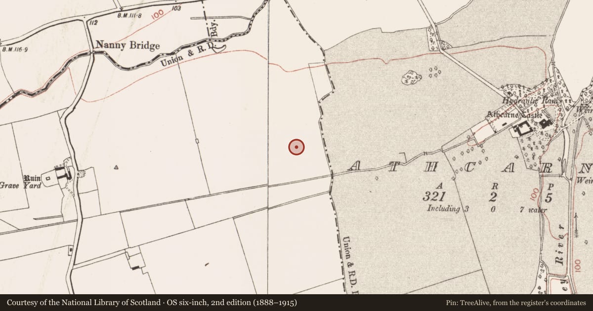 Ordnance Survey six-inch map, 2nd edition (1888–1915) covering the location of Ring-ditch, Timoole, County Meath, with a pin at the register's coordinates