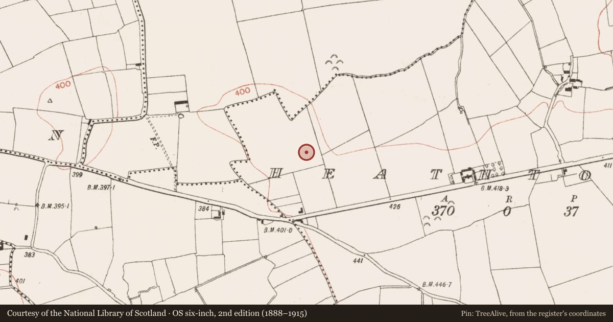 Ordnance Survey six-inch map, 2nd edition (1888–1915) covering the location of Enclosure - large enclosure, Heathtown, County Meath, with a pin at the register's coordinates
