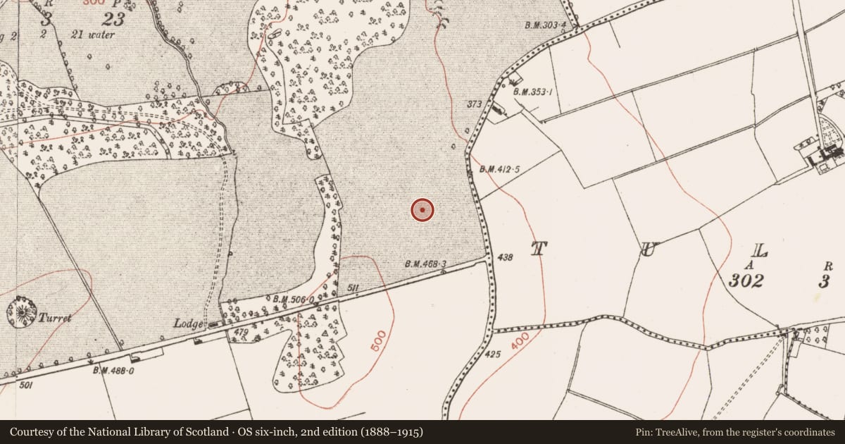 Ordnance Survey six-inch map, 2nd edition (1888–1915) covering the location of Field system, Herbertstown, County Meath, with a pin at the register's coordinates