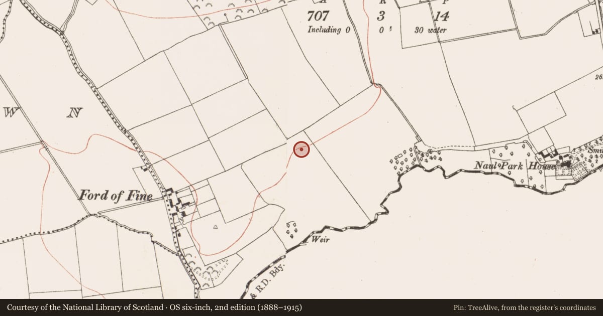 Ordnance Survey six-inch map, 2nd edition (1888–1915) covering the location of Ringfort - rath, Naul, County Meath, with a pin at the register's coordinates