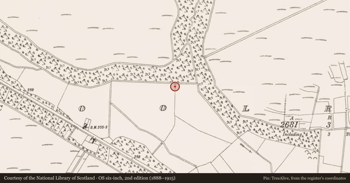 Ordnance Survey six-inch map, 2nd edition (1888–1915) covering the location of Burial, Coolronan, County Meath, with a pin at the register's coordinates