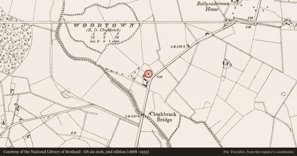 Ordnance Survey six-inch map, 2nd edition (1888–1915) covering the location of Ringfort - rath, Ballynadrimna, County Meath, with a pin at the register's coordinates