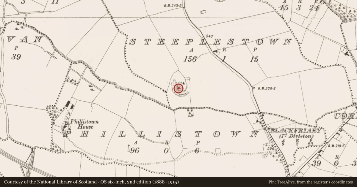 Ordnance Survey six-inch map, 2nd edition (1888–1915) covering the location of Ringfort - rath, Steeplestown, County Meath, with a pin at the register's coordinates