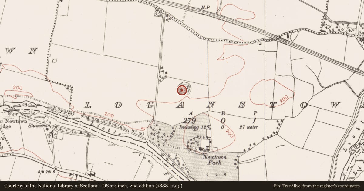 Ordnance Survey six-inch map, 2nd edition (1888–1915) covering the location of Ringfort - rath, Loganstown, County Meath, with a pin at the register's coordinates