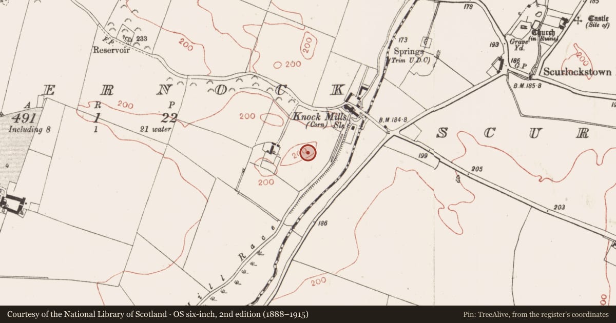 Ordnance Survey six-inch map, 2nd edition (1888–1915) covering the location of Ringfort - rath, Iffernock, County Meath, with a pin at the register's coordinates
