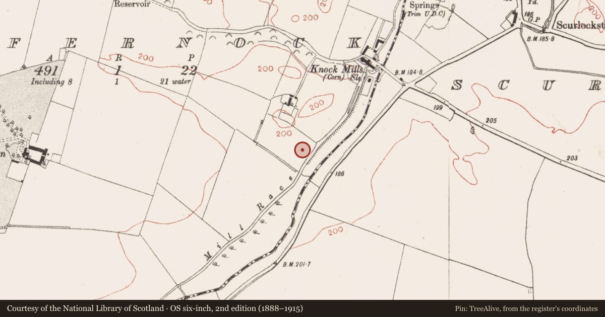 Ordnance Survey six-inch map, 2nd edition (1888–1915) covering the location of Ringfort - rath, Iffernock, County Meath, with a pin at the register's coordinates