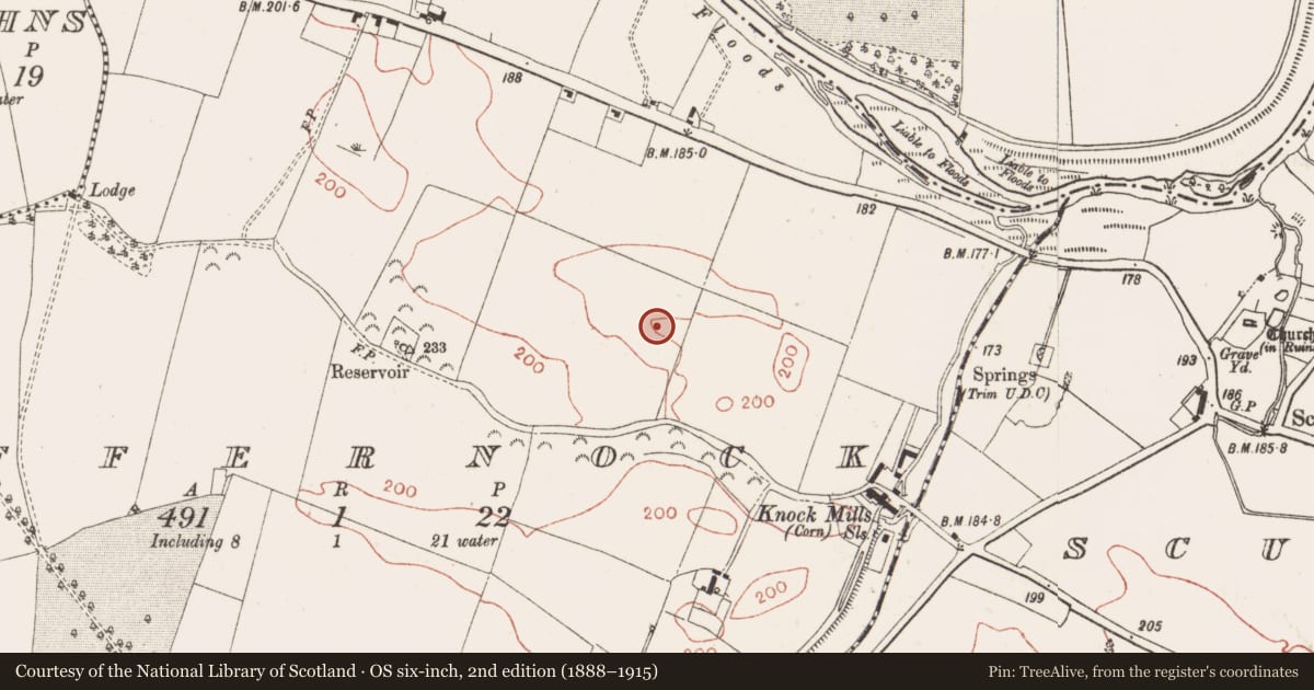 Ordnance Survey six-inch map, 2nd edition (1888–1915) covering the location of Ringfort - rath, Iffernock, County Meath, with a pin at the register's coordinates