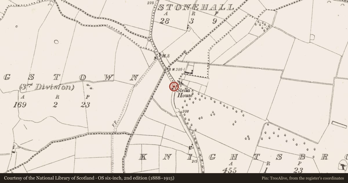 Ordnance Survey six-inch map, 2nd edition (1888–1915) covering the location of House - 17th century, Knightsbrook, County Meath, with a pin at the register's coordinates