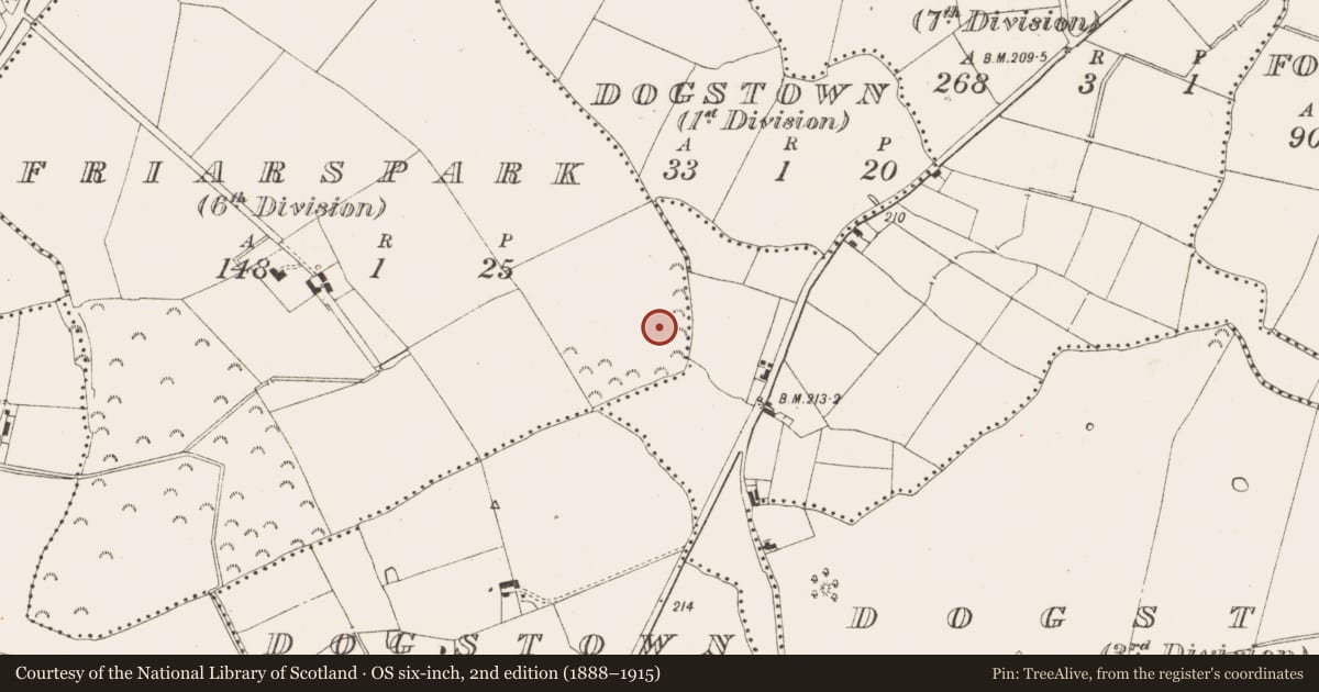 Ordnance Survey six-inch map, 2nd edition (1888–1915) covering the location of Ringfort - rath, Friarspark (6th Division), County Meath, with a pin at the register's coordinates