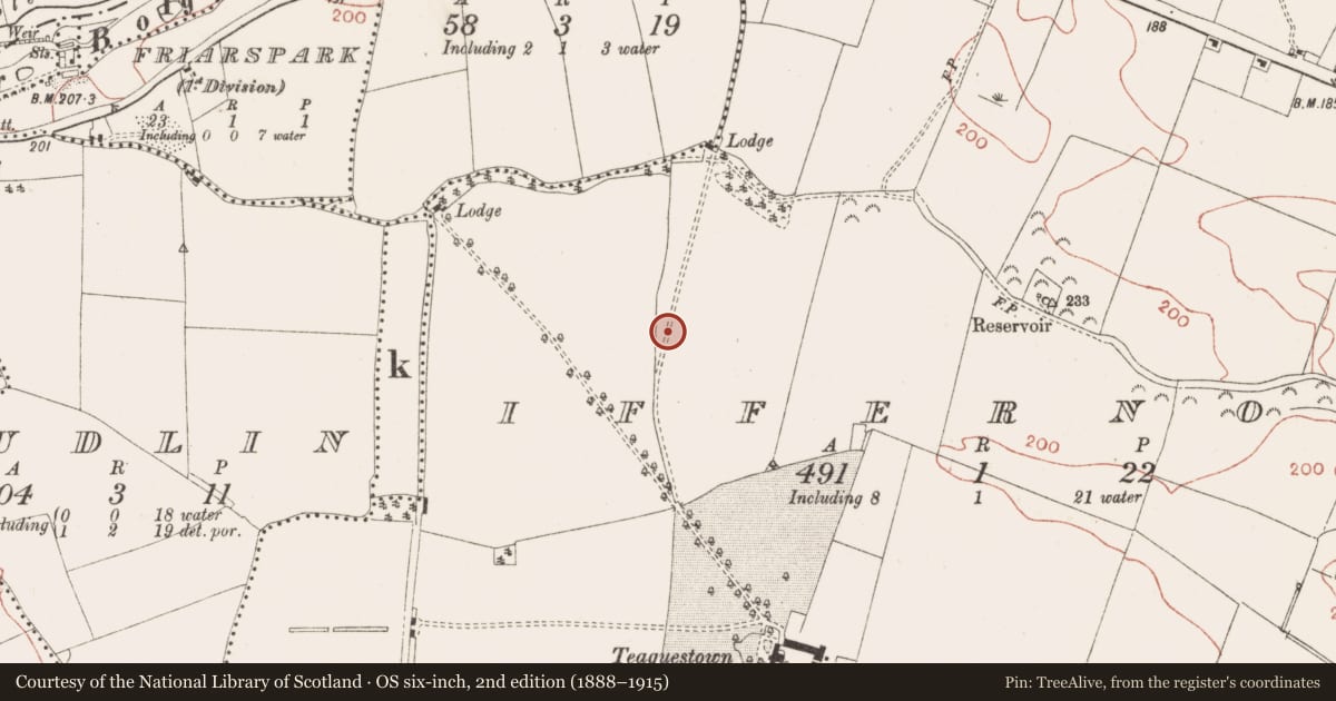 Ordnance Survey six-inch map, 2nd edition (1888–1915) covering the location of Burial ground, Iffernock, County Meath, with a pin at the register's coordinates