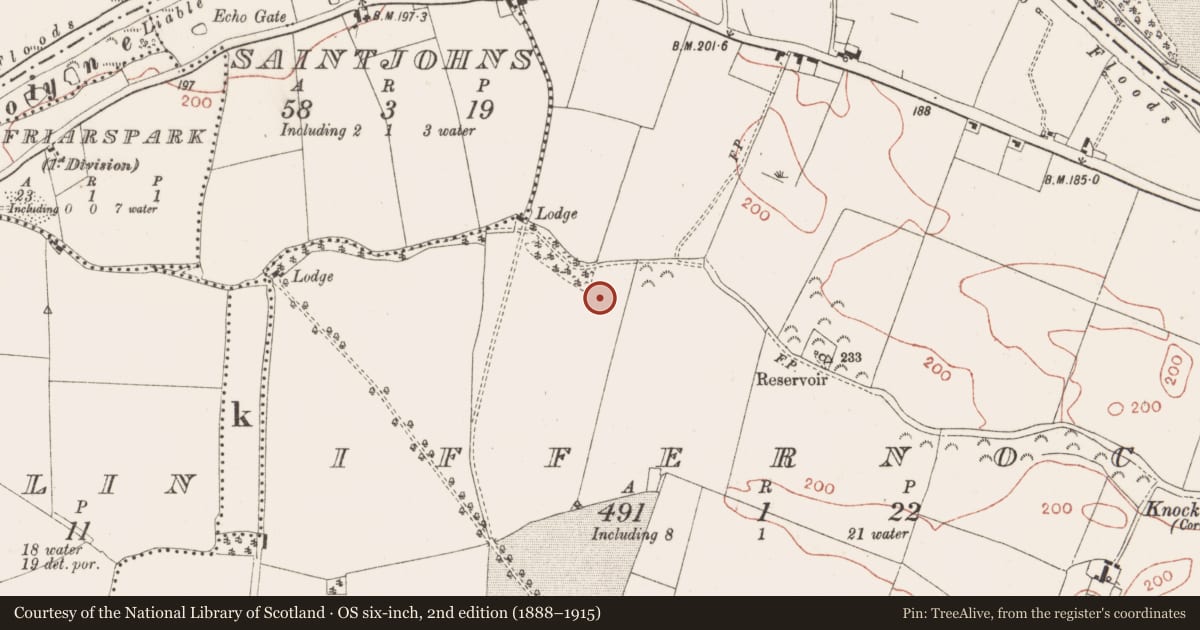 Ordnance Survey six-inch map, 2nd edition (1888–1915) covering the location of Burial ground, Iffernock, County Meath, with a pin at the register's coordinates