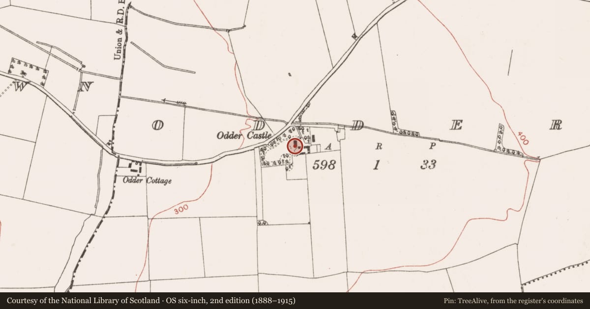 Ordnance Survey six-inch map, 2nd edition (1888–1915) covering the location of House - 17th century, Odder, County Meath, with a pin at the register's coordinates