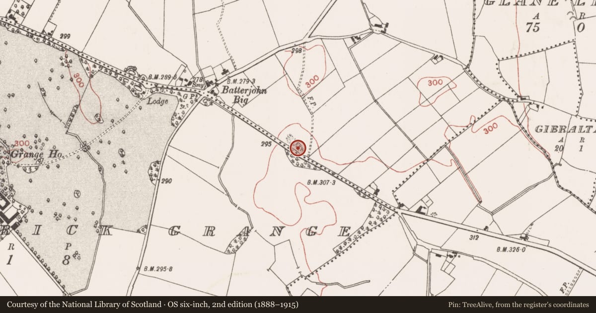 Ordnance Survey six-inch map, 2nd edition (1888–1915) covering the location of Pit-burial, Kiltale, County Meath, with a pin at the register's coordinates
