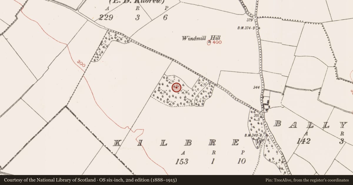 Ordnance Survey six-inch map, 2nd edition (1888–1915) covering the location of House - 18th/19th century, Kilbrew, County Meath, with a pin at the register's coordinates
